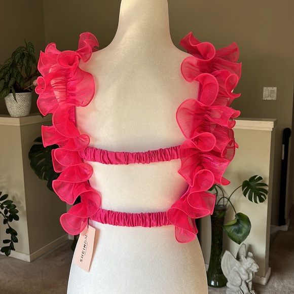 Nwt- pink satin backless top - Picture 8 of 11